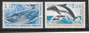 FRENCH SOUTHERN & ANTARCTIC TERRITORIES SG113/4 1977 MARINE MAMMALS MNH 