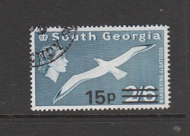 South Georgia 1971 Opts 15p on 2/6 VFU SG 29