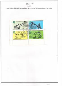 SCOTLAND - STAFFA - 2000 - Scout Jamboree Black o/p Scouts - Perf 4v Sheet -MLH