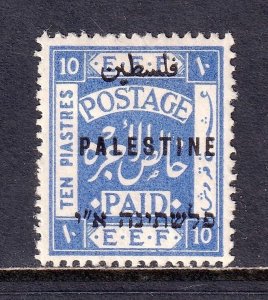 PALESTINE — SCOTT 46 — 1921 10pi BRITISH EEF OCCUPATION OVERPRINT — MH — SCV $25