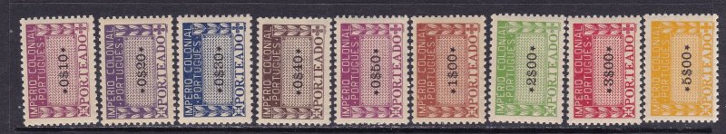 Portuguese Africa Scott J1-J8, 1945 Postage Dues, VF MNH. Scott $62 as Hinged