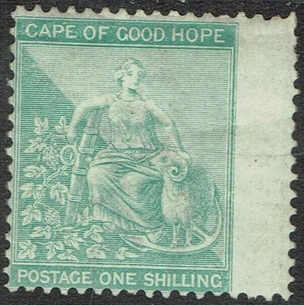 CAPE OF GOOD HOPE 1864 HOPE SEATED 1/- WMK CROWN CC 