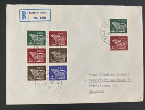 1973 Dublin Ireland Registered Cover To Frankfurt Germany Purple