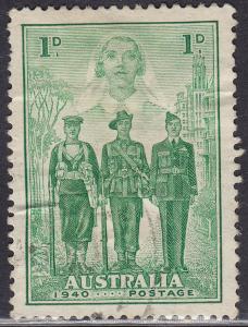 Australia 184 USED 1940 Nurse, Sailor, Soldier & Aviator 1p