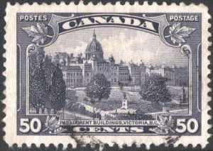 Canada SC#226 50¢ Parliament Buildings, Victoria, B. C. (1935) Used