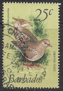 Barbados 25c Ground Dove Bird issue of 1979, Scott 502, Used