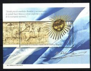 ARGENTINA 2012,NATIONAL FLAG,BELGRANO S/SHEET YV BL132 MNH