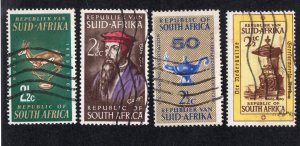 South Africa 1961-65 Group of 4 Commemoratives, Scott 301, 303-304, 308 used