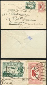 Australia SG115 and SG116 on re-directed cover to the UK