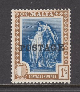 Malta Sc 125 MNH. 2926 POSTAGE overprint on 1/ Britannia & Malta, fresh