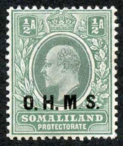 Somaliland SG 010 1/2a OHMS Stop after M virtually omitted M/Mint 