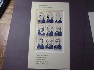 U.S.# 2216-2219-MNH---COMPLETE SET OF SOUVENIR SHEETS----AMERIPEX 86----1986