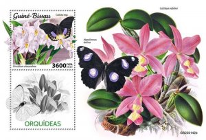 Guinea-Bissau - 2023 Orchids and Butterflies - Stamp Souvenir Sheet - GB230142b