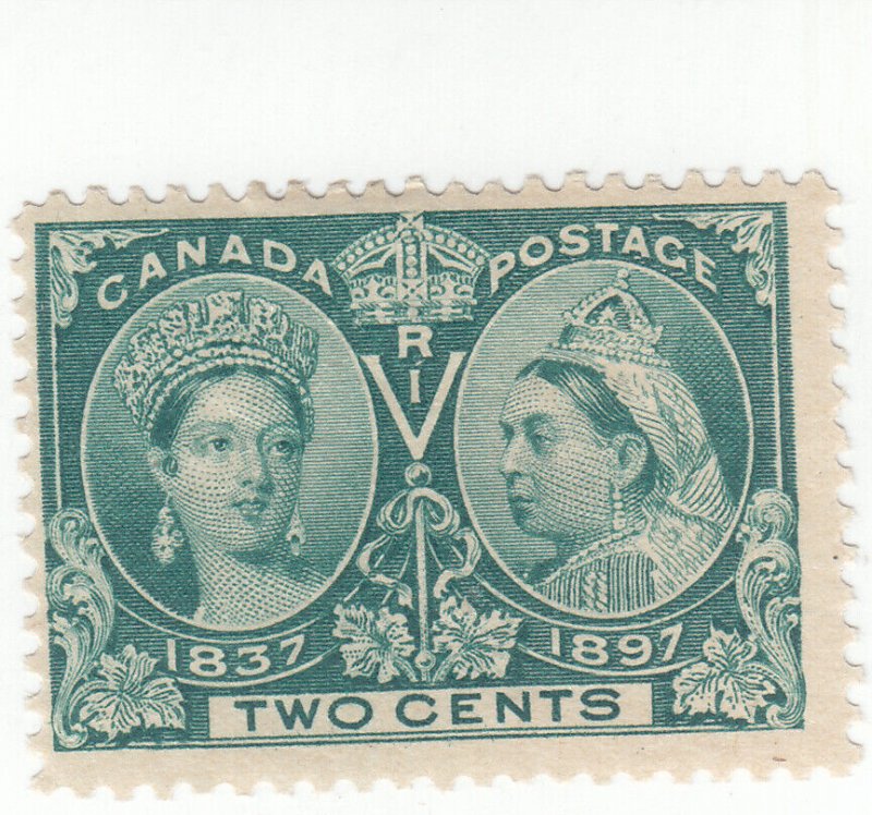 Canada - Scott # 52 - 2c Green - Jubilee Issue - Mint Hinged - SCV $37.50