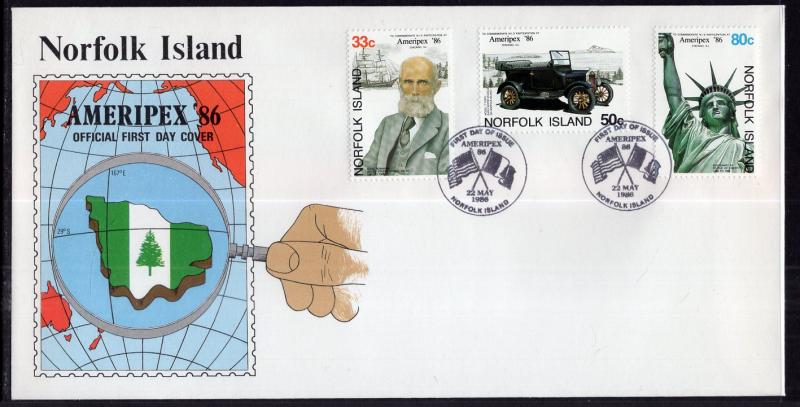 Norfolk Island 382-384 Ameripex U/A FDC