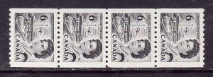 Canada-Sc#468B- id4-Unused NH 6c QEII Centennial coil strip of 4-1970-