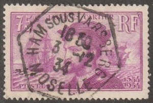 France Stamp, Scott#296,  used, hinged, plum, 75c,