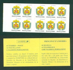 Andorra. French Adm. 1998 Booklet MNH. Coats Of Arms, Ordino  Sc# 491a