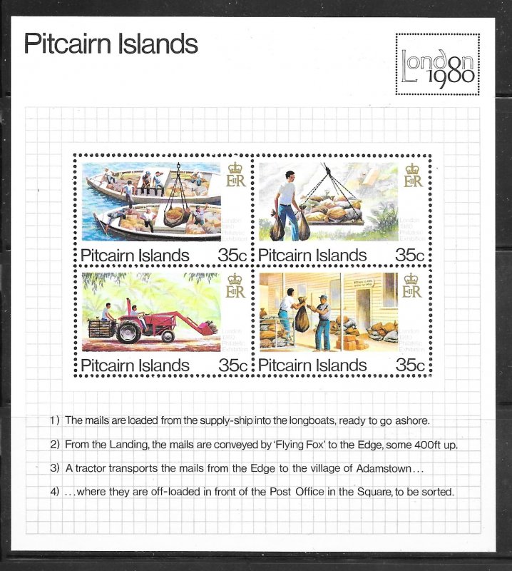 Pitcairn Islands 192: $1.40 Mail Transport, MH, VF