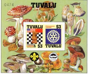 Tuvalu 1986 CHESS ROTARY SCOUTING s/s Perforated Mint (NH)