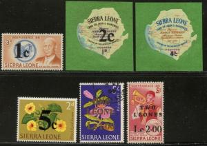 SIERRA LEONE Sc#280-285 SG328-333 1965 Re-Valued Post OG Mint NH and Used
