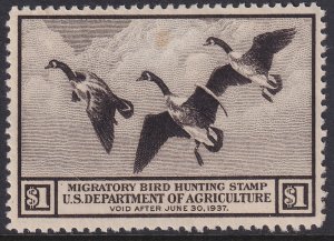 RW3 U.S. 1936 Federal Duck Stamp $1.00 MNH CV $325.00