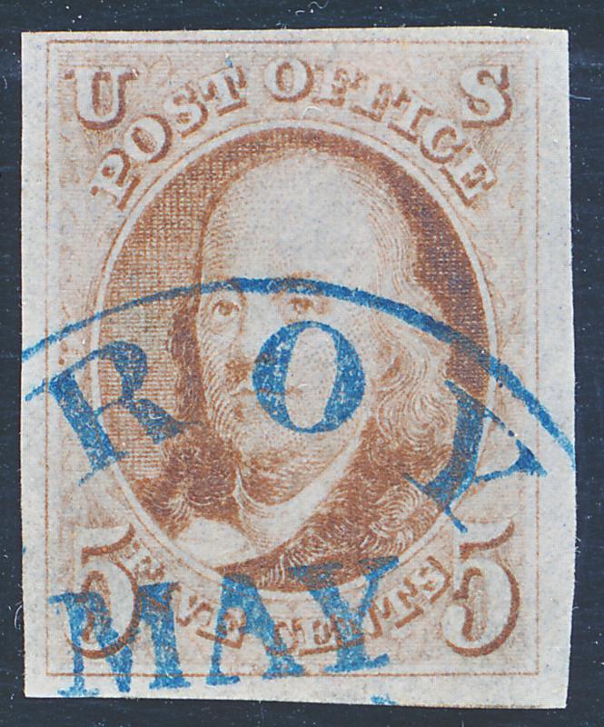 UNITED STATES 1 USED, GORGEOUS WITH PFC, BLUE CANCEL