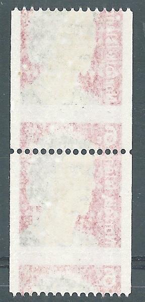 NORFOLK IS 1968 6c Coil ERROR, pair MNH red colour offset on reverse.......64958