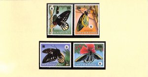 Papua New Guinea WWF World Wild Fund for Nature MNH stamps Birdwing butterfly