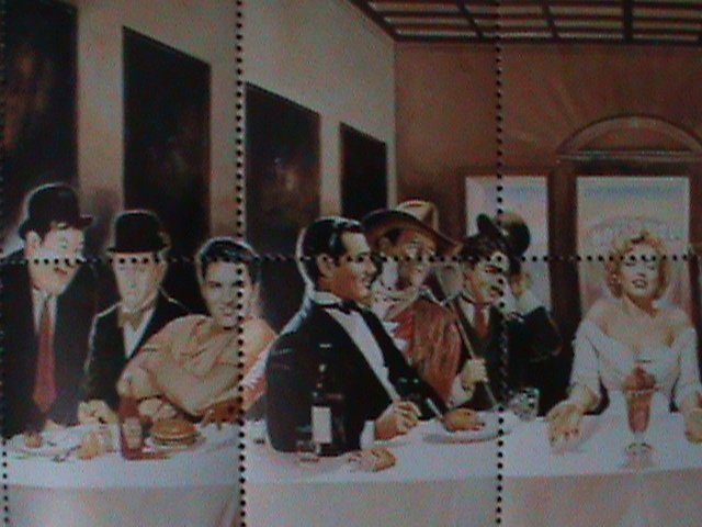 ​RUSSIA-AIbCHbI-SEXY MARILYN MONROE & HOLLYWOOD THE LAST SUPPER-MNH-SHEET-VF