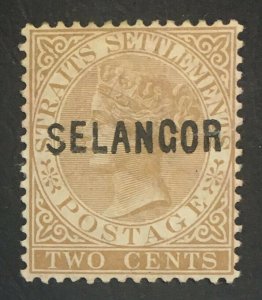 MOMEN: MALAYA SELANGOR SG #13 1883 MINT OG H LOT #60734