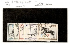 Germany - DDR, Postage Stamp, #706-710, B118 Used, 1964 Olympics (AD)