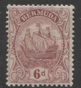 Bermuda - Scott 47 - Caravel - Wmk 3 -1924 - MLH -Single 6p Stamp