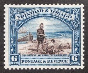 1937 Trinidad & Tobago-  Sc#37a - 6¢ Historic Figures, Boats, Discovery - cv$21