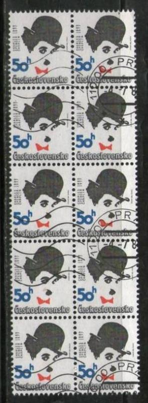 Czechoslovakia 1989 Charlie Chaplin Film Actor Cinema Sc 2734 BLK/10 Cancelle...