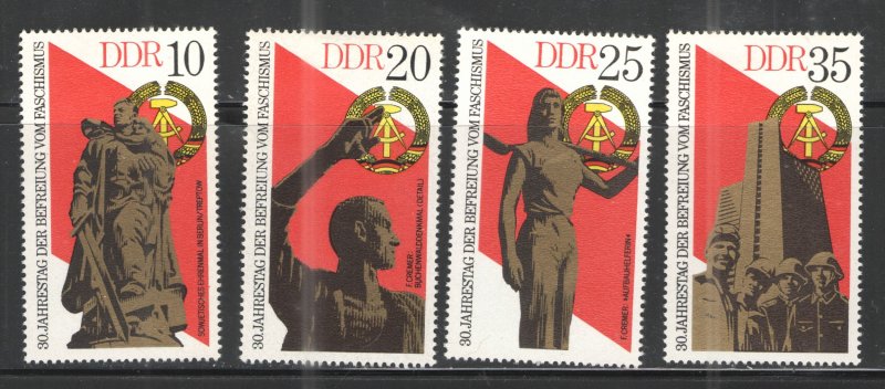 Germany - GDR/DDR 1975 Sc# 1639-1642 MHR VG/F - 30 Year end of Fascism