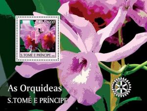 SAO TOME E PRINCIPE 2004 SHEET ORCHIDS FLOWERS st4216