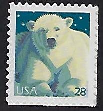 Catalog # 4387 Single Stamp Polar Bear Wildlife Animals