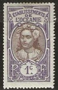 French Polynesia  21, mint, hinge remnant.  1913. (F314)