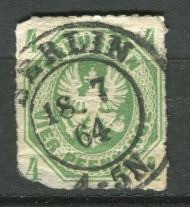 GERMANY; PRUSSIA 1861-65 classic rouletted issue used 4gr. value fair Postmark