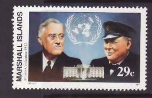 Marshall Islands-Sc#297- id7-unused NH 29c Roosevelt & Churchill-WWII-1991-92-