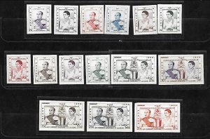 CAMBODIA Sc 38-52 NH issue of 1958 - IMPERF SET - KING & QUEEN