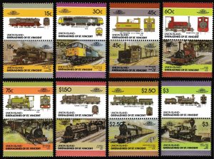 1986 St Vincent Grenadines Union Island 140-155Paar Locomotives 17,00 €