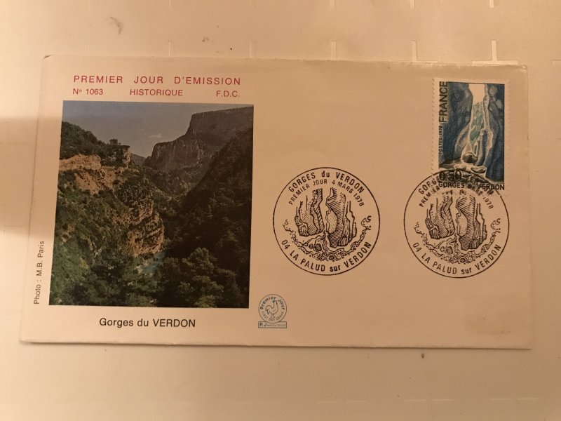France Colorano silk FDC, 4 mars 1978, Gorges de Verdun, 04 La Palud