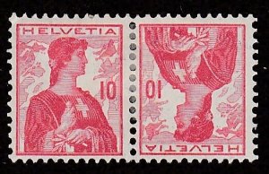 Switzerland # 164a, Helvetia - Tete-beche Pair, mint Hinged, 1/3 Cat.