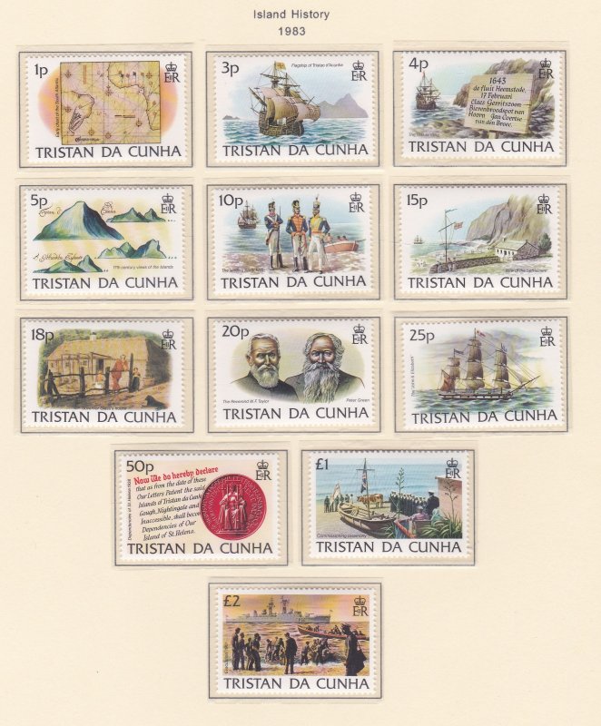 Tristan Da Cunha # 333-342, Island History, NH, 1/2 Cat.