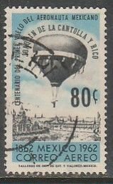 MEXICO C264, Cent of 1st baloon ascension in Mexico City. USED. F-VF. (1073)