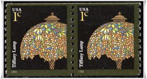 SC#3758A 1¢ Tiffany Lamp Coil Pair (2008) MNH 