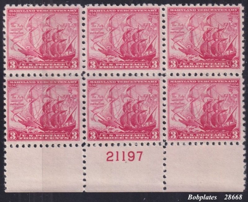 BOBPLATES US #736 Ark and Dove Bottom Plate Block 21197 VF MNH SCV=$9.5