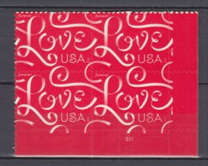 ​(J) USA Sc#4626 Love Block x4 forever stamp  MNH Plate